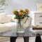 Clear Glass Vase for Flower, Glass Flower Vase, Flower Vase for Bouquet, Modern Glass Vase, Ribbed Glass Vase for Living Room, Bedroom, Dining Table, Office, Wedding, Centerpieces, 8 Inches